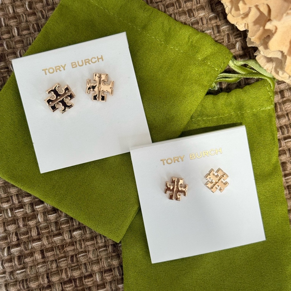 Tory Burch Gold Logo Stud Earrings Set
Price for each - Picture 8 of 9